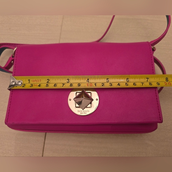Kate Spade Pink Leather Newbury Lane Sally Twist Lock  Crossbody Bag, EUC - Picture 11 of 15